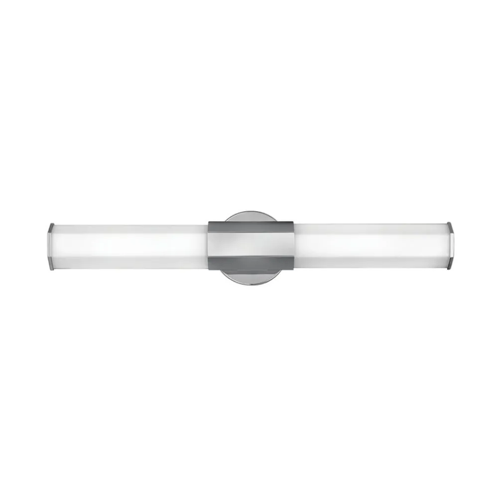 Væg- Og Spejllamper ^ Quintiesse LED-væglampe til badeværelset Facet Dual, krom, 2 lyskilder, bredde 66 cm