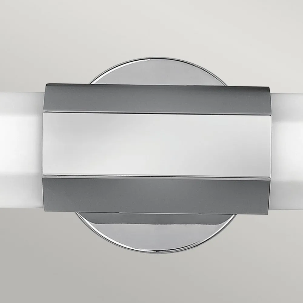 Væg- Og Spejllamper ^ Quintiesse LED-væglampe til badeværelset Facet Dual, krom, 2 lyskilder, bredde 66 cm