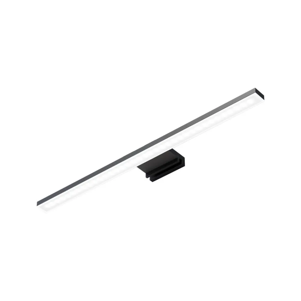 Væg- Og Spejllamper ^ MCJ LED-væglampe til badeværelset Modena IP44 sort, 4.000 K, bredde 40 cm