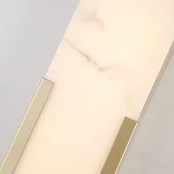 Væg- Og Spejllamper ^ Searchlight LED-væglampe til badeværelset Opaline Højde 50 cm guldfarvet metal/harpiks