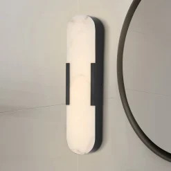 Searchlight Væg- Og Spejllamper > LED-væglampe til badeværelset Opaline, højde 50 cm, sort, metal/harpiks