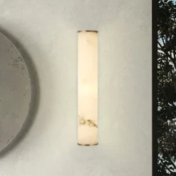Searchlight Væg- Og Spejllamper > LED-væglampe til badeværelset Wales, guld/marmoreret, 35 cm stål/harpiks