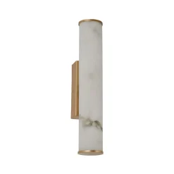 Searchlight Væg- Og Spejllamper > LED-væglampe til badeværelset Wales, guld/marmoreret, 35 cm stål/harpiks