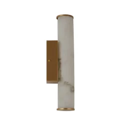 Searchlight Væg- Og Spejllamper > LED-væglampe til badeværelset Wales, guld/marmoreret, 35 cm stål/harpiks