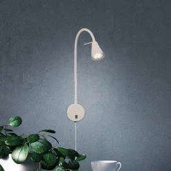 Briloner Væglamper|Væglamper > LED-væglampe Tusa, beige, metal, 45 cm, fleksibel arm, GU10