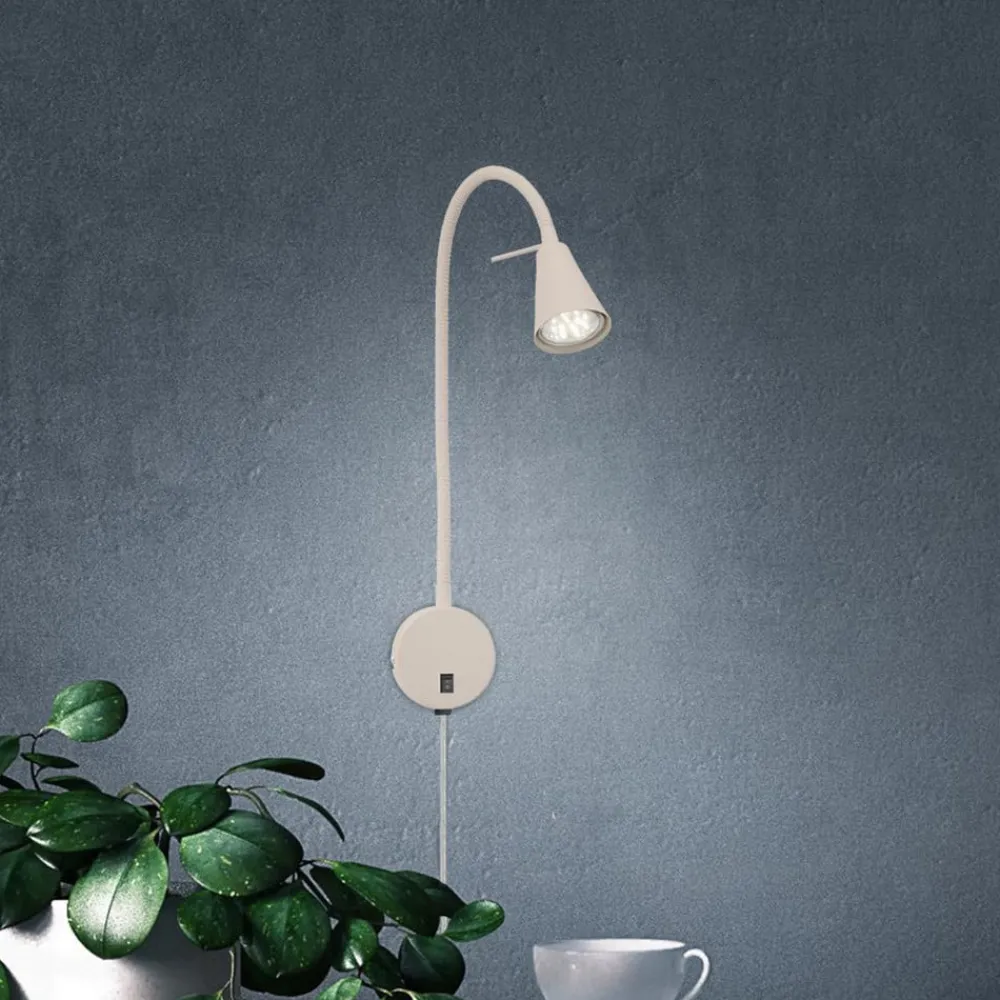 Briloner Væglamper|Væglamper > LED-væglampe Tusa, beige, metal, 45 cm, fleksibel arm, GU10