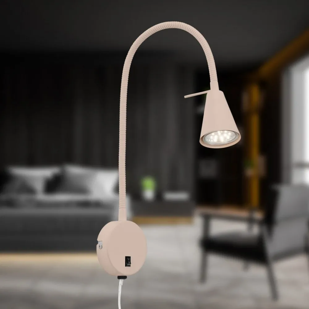Briloner Væglamper|Væglamper > LED-væglampe Tusa, beige, metal, 45 cm, fleksibel arm, GU10