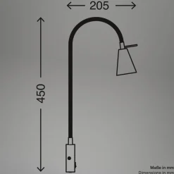 Briloner Væglamper|Væglamper > LED-væglampe Tusa, beige, metal, 45 cm, fleksibel arm, GU10