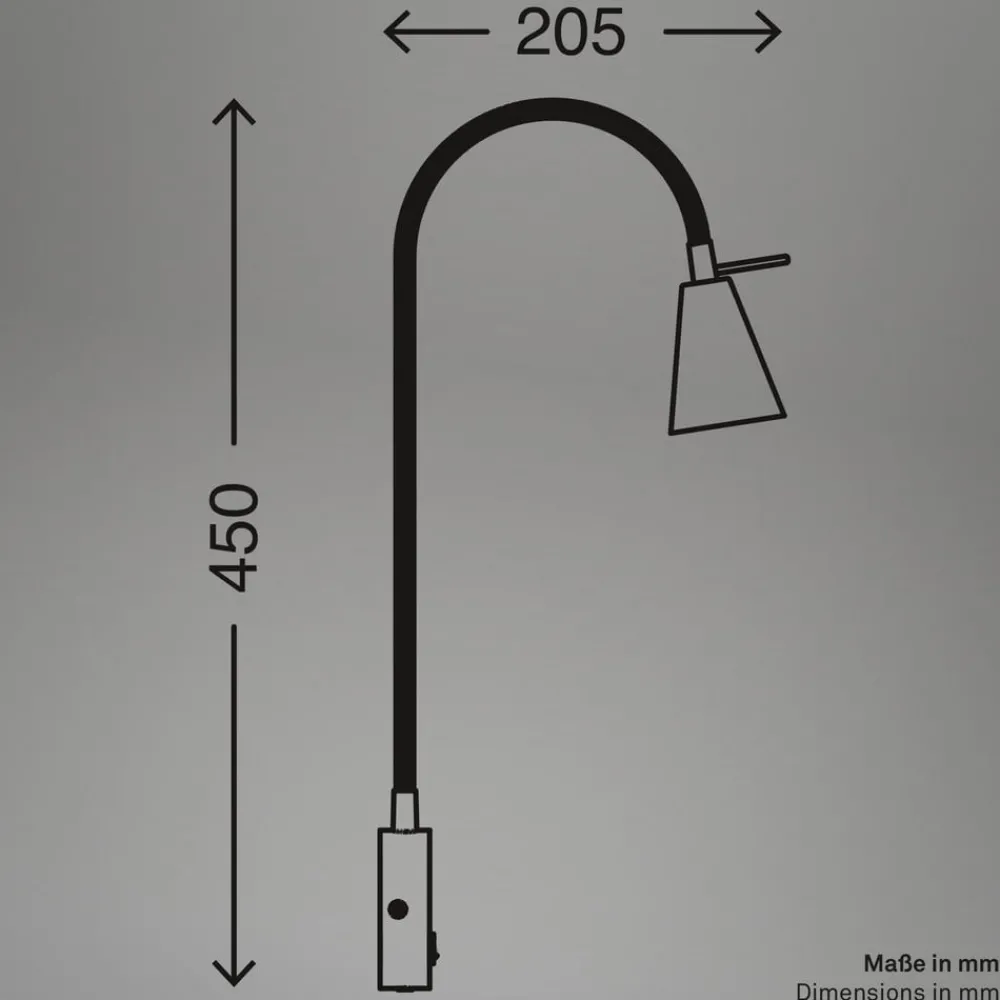 Briloner Væglamper|Væglamper > LED-væglampe Tusa, beige, metal, 45 cm, fleksibel arm, GU10