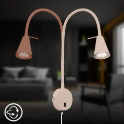 Briloner Væglamper|Væglamper > LED-væglampe Tusa, beige, metal, 45 cm, fleksibel arm, GU10