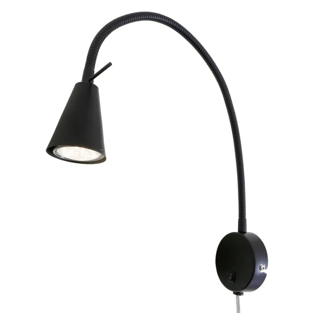 Briloner Væglamper|Væglamper > LED-væglampe Tusa, sort, metal, 45 cm, fleksibel arm