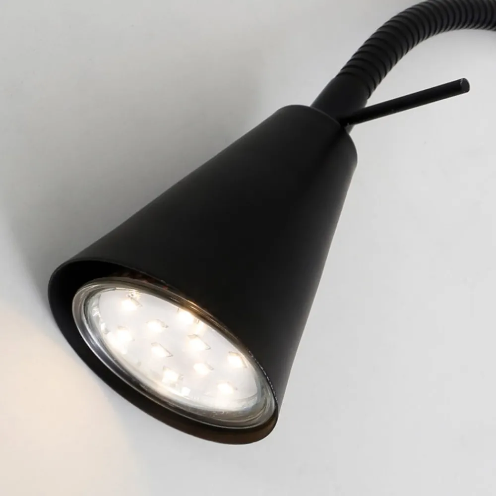 Briloner Væglamper|Væglamper > LED-væglampe Tusa, sort, metal, 45 cm, fleksibel arm