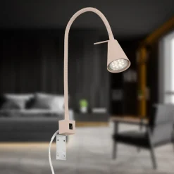 Underskabsbelysning ^ Briloner LED-væglampe Tuso, beige, sengemontering, metal, fleksibel arm