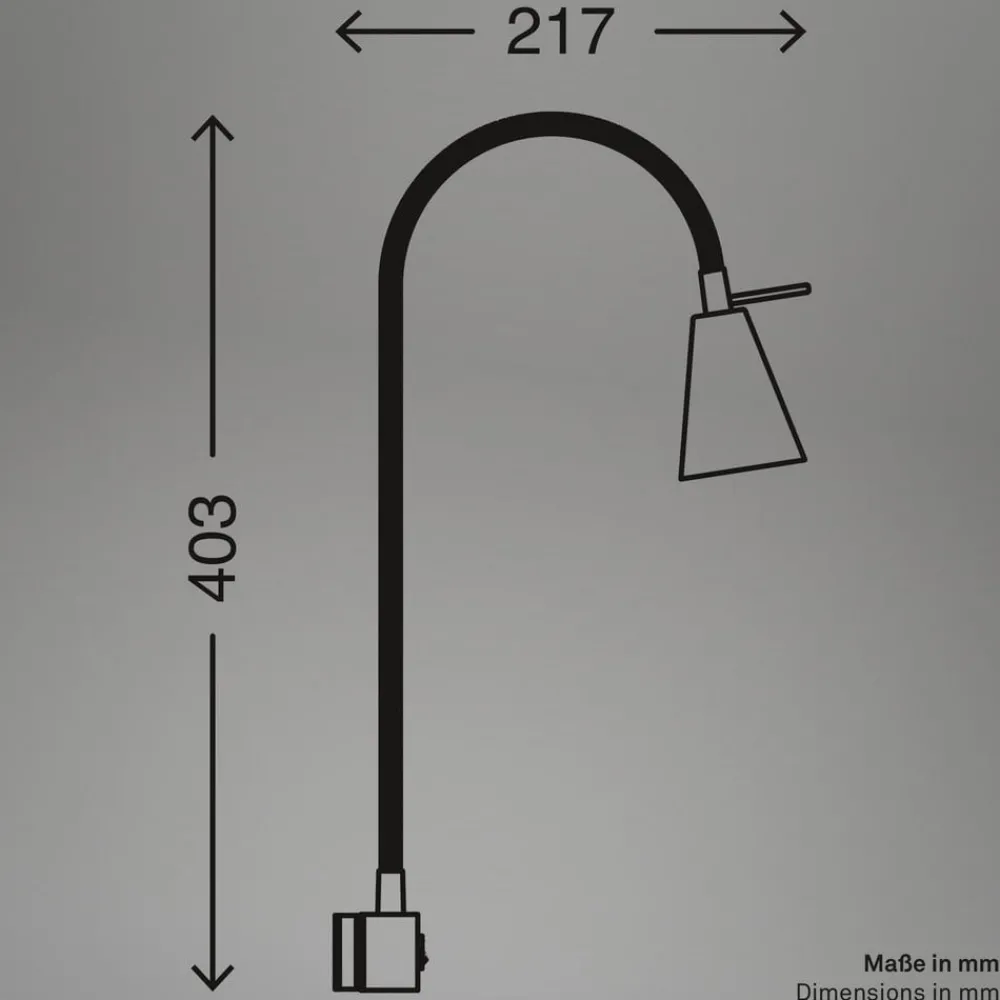 Underskabsbelysning ^ Briloner LED-væglampe Tuso, beige, sengemontering, metal, fleksibel arm