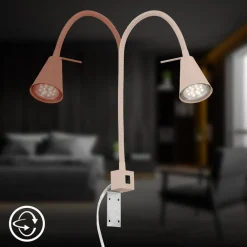 Underskabsbelysning ^ Briloner LED-væglampe Tuso, beige, sengemontering, metal, fleksibel arm