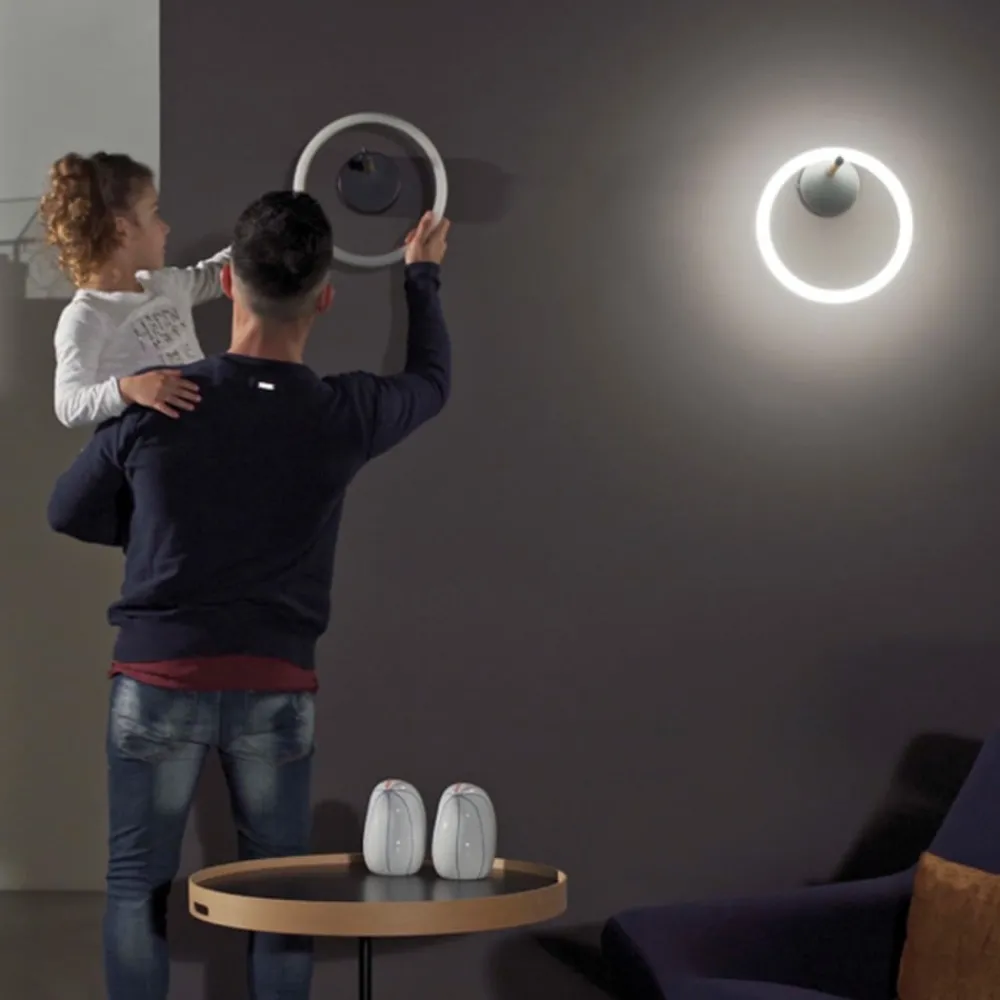 Marchetti Væglamper > LED-væglampe Ulaop, en ring, sort