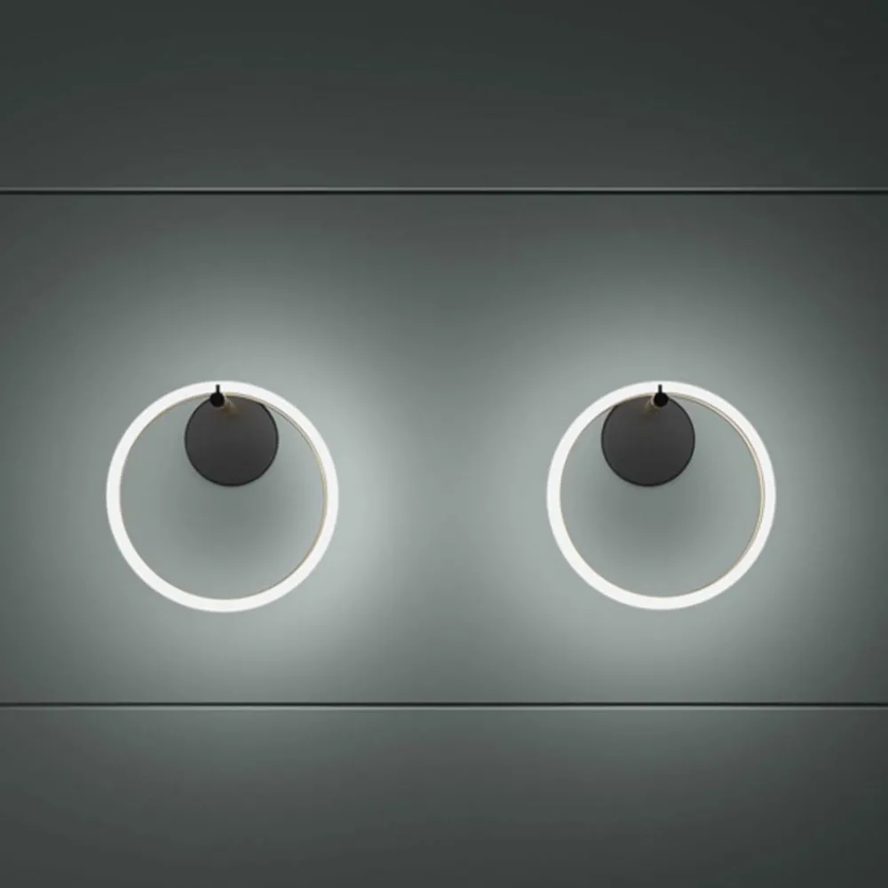 Marchetti Væglamper > LED-væglampe Ulaop, en ring, sort