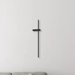 Væglamper|Væglamper ^ Milagro Lighting LED-væglampe Vision, højde 90 cm, metal, sort, 3.000 K
