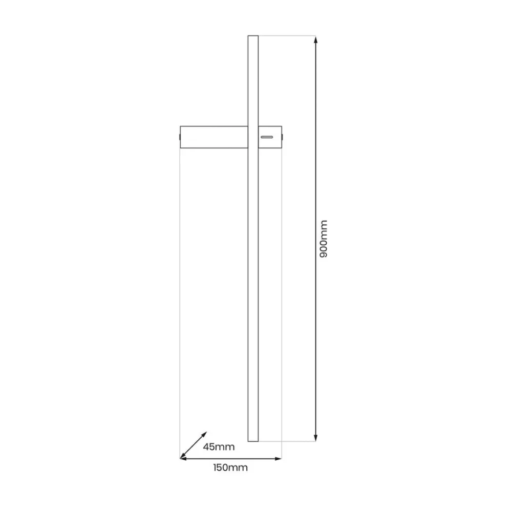 Væglamper|Væglamper ^ Milagro Lighting LED-væglampe Vision, højde 90 cm, metal, sort, 3.000 K