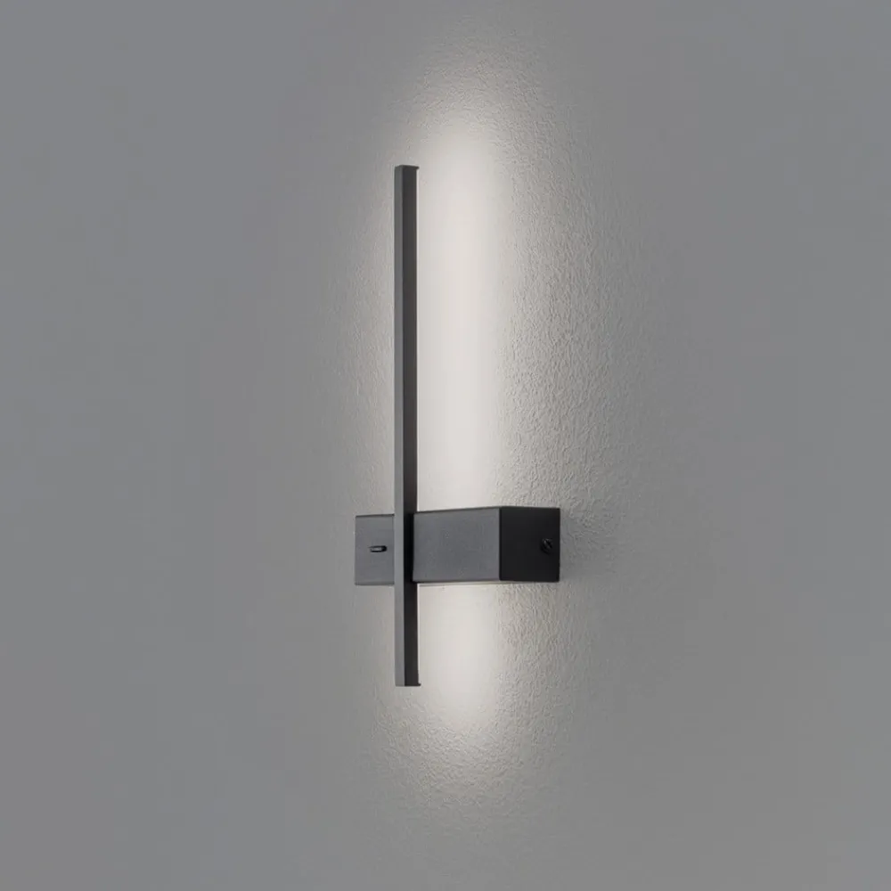 Milagro Lighting Væglamper > LED-væglampe Vision, højde 30 cm, metal, sort, 3.000 K