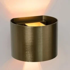 Lucide Væglamper|Væglamper > LED-væglampe Xio, rund, antik messing