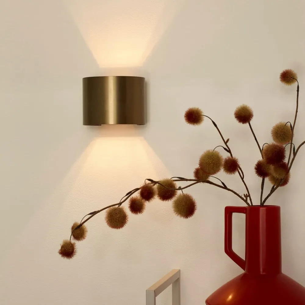 Lucide Væglamper|Væglamper > LED-væglampe Xio, rund, antik messing