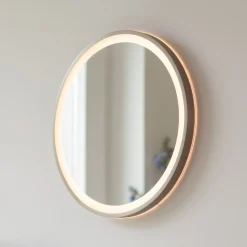 Paul Neuhaus Møbel Og Interiør > LED-vægspegel VIDRO, bronze, Ø 46 cm, powerbank, afbryder
