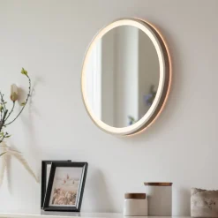 Paul Neuhaus Møbel Og Interiør > LED-vægspegel VIDRO, bronze, Ø 46 cm, powerbank, afbryder