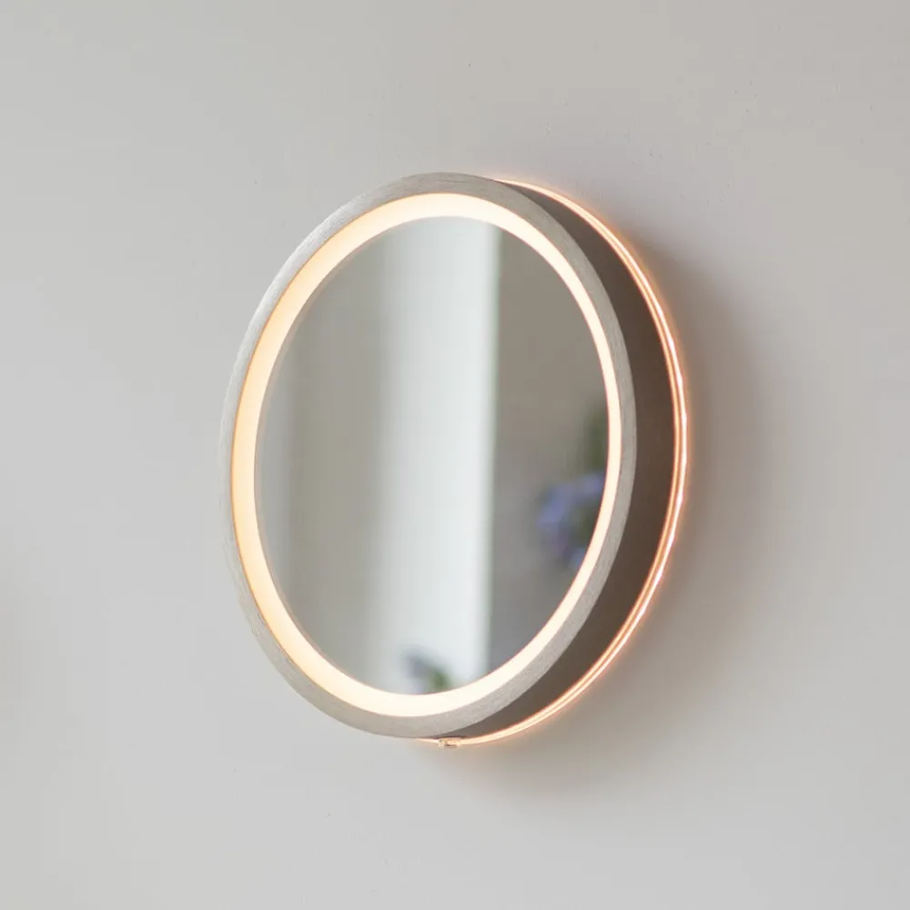 Paul Neuhaus Møbel Og Interiør > LED-vægspegel VIDRO, bronze, Ø 26 cm, powerbank, afbryder