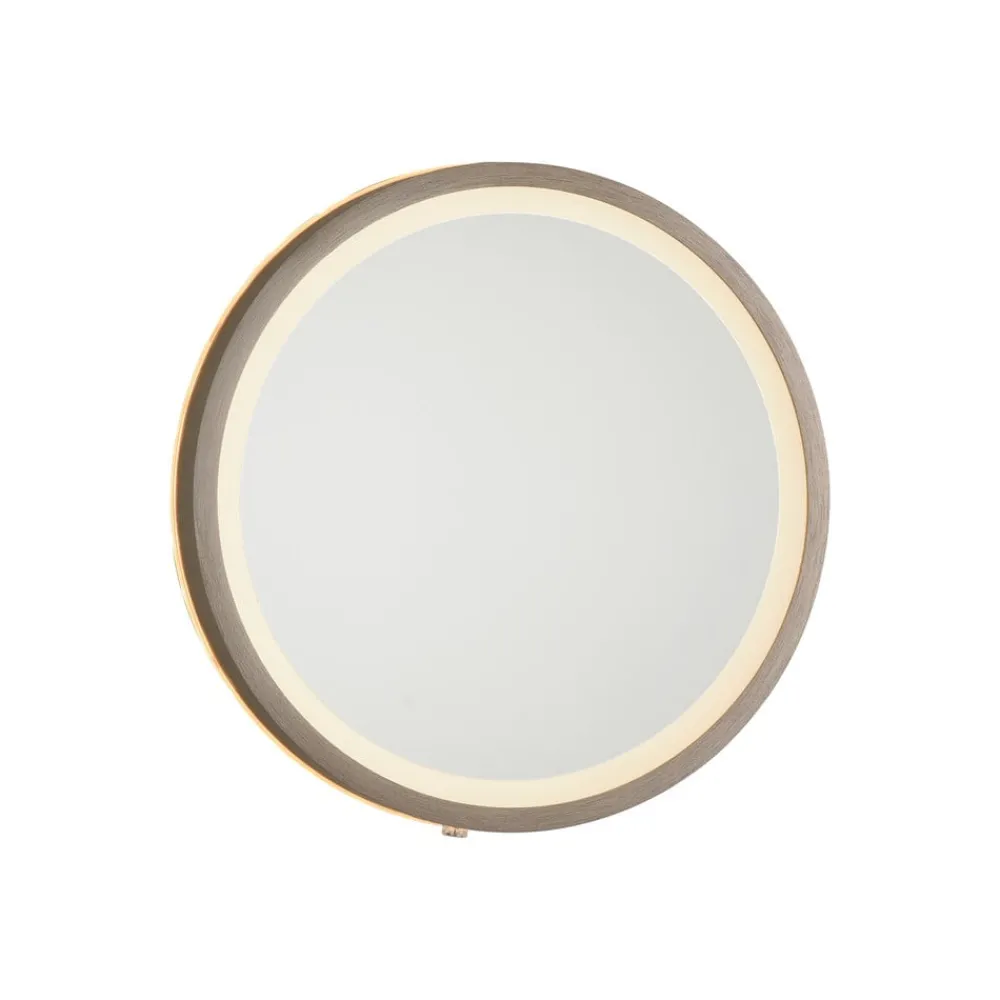 Paul Neuhaus Møbel Og Interiør > LED-vægspegel VIDRO, bronze, Ø 26 cm, powerbank, afbryder