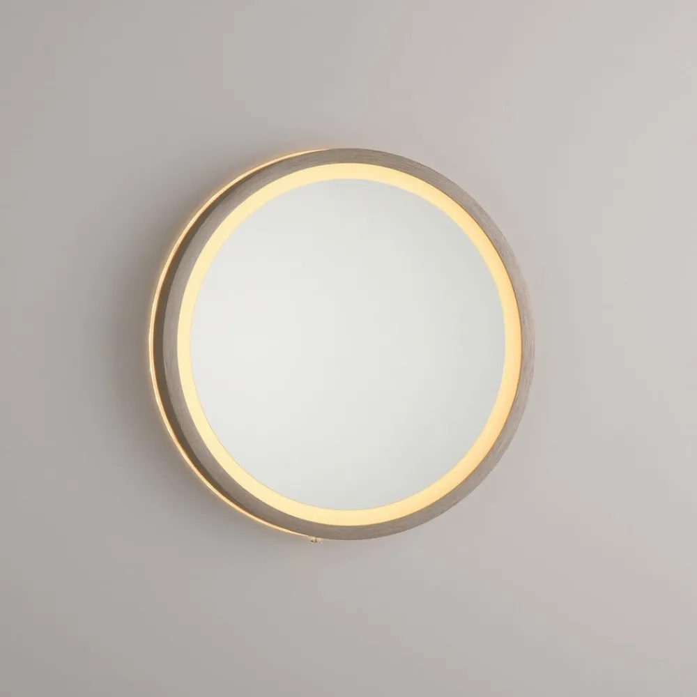 Paul Neuhaus Møbel Og Interiør > LED-vægspegel VIDRO, bronze, Ø 26 cm, powerbank, afbryder