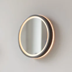 Paul Neuhaus Møbel Og Interiør > LED-vægspegel VIDRO, grå, Ø 26 cm, powerbank, afbryder