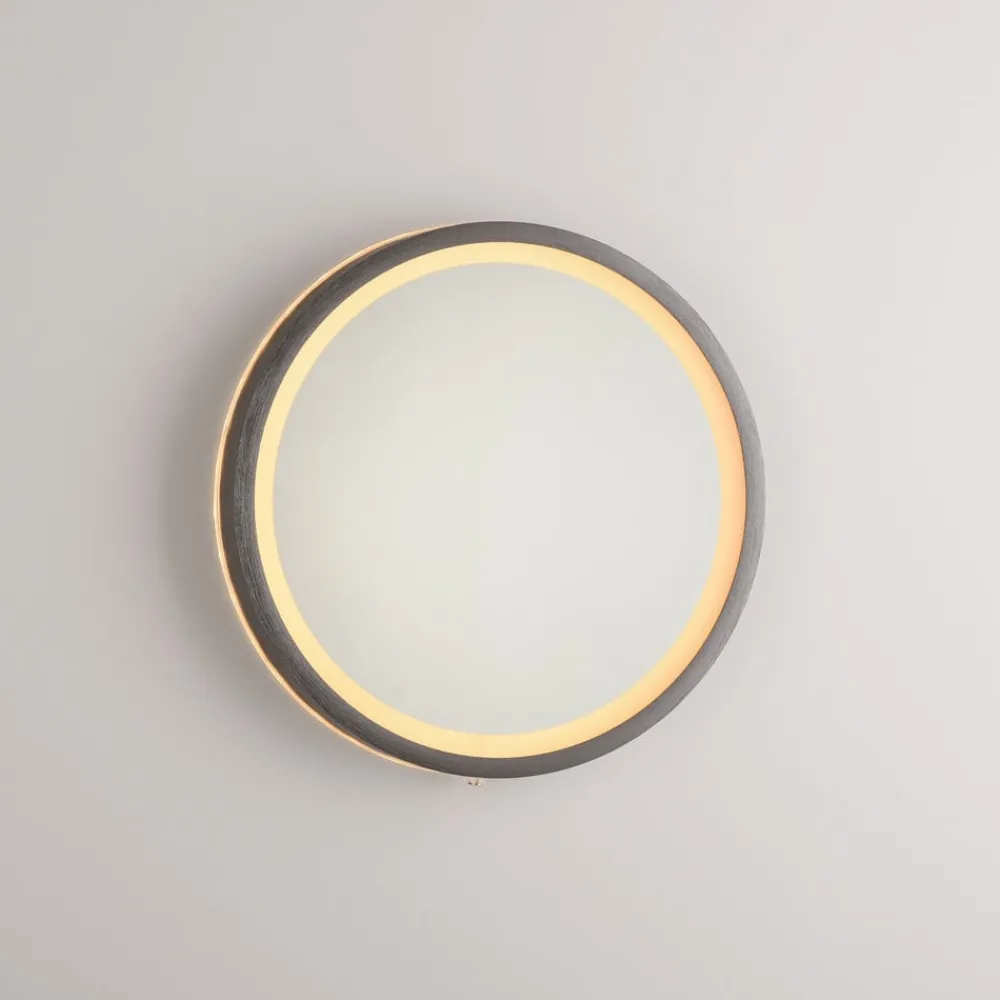 Paul Neuhaus Møbel Og Interiør > LED-vægspegel VIDRO, grå, Ø 26 cm, powerbank, afbryder