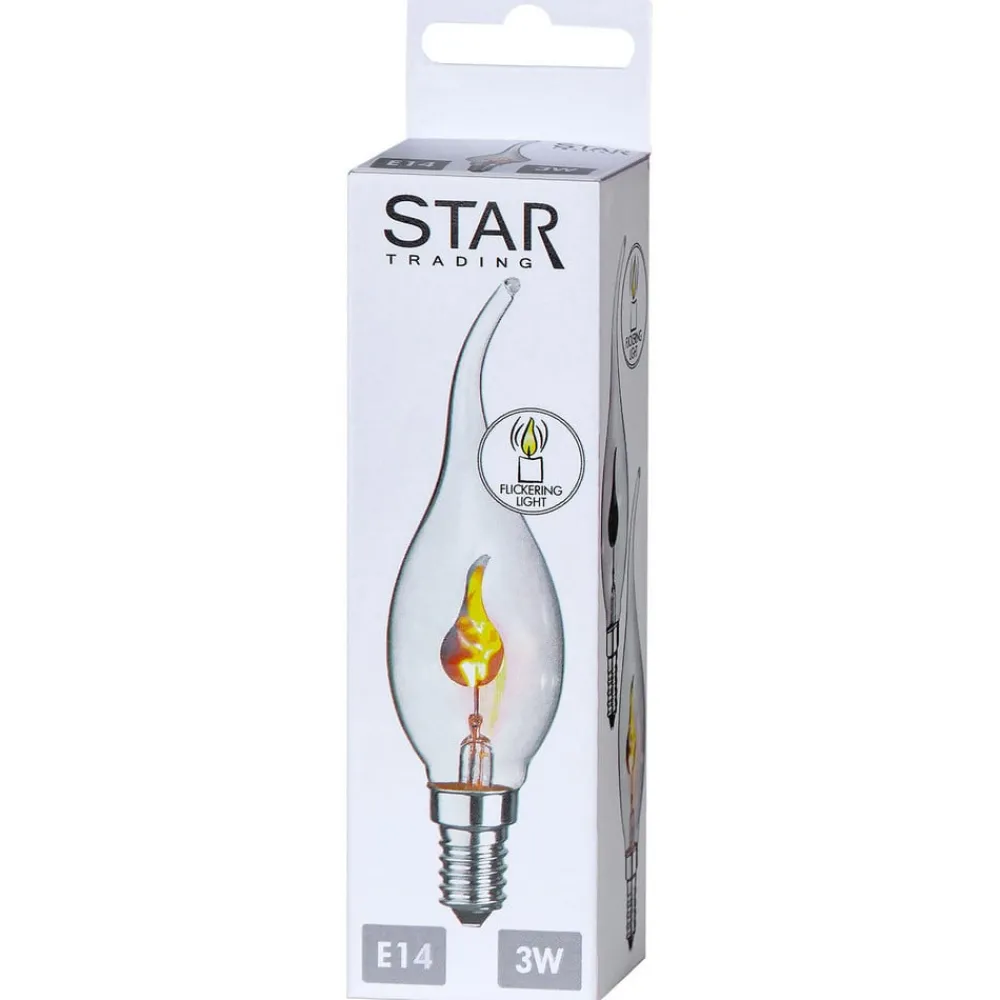 STAR TRADING Led Pærer > LED-vindstødpære E14 3W flammeeffekt