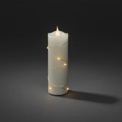 Julepynt|Led Stearinlys ^ Konstsmide Christmas LED-vokslys creme lys farve rav 15,2 cm