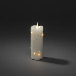 Julepynt|Led Stearinlys ^ Konstsmide Christmas LED-vokslys creme lys farve rav 12,7 cm