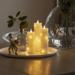 Julepynt|Led Stearinlys ^ Konstsmide Christmas LED-vokslys creme lys farve rav 12,7 cm