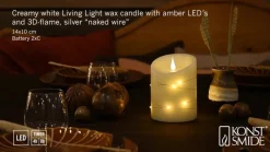 Konstsmide Christmas Dekorationsbelysning|Julepynt > LED-vokslys creme Lysfarve rav Højde14cm