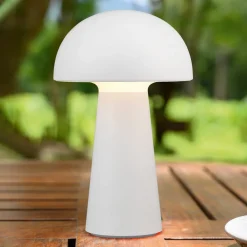 Reality Leuchten Dekorationsbelysning|Terrassebelysning > Lennon LED-bordlampe, IP44, batteri, Touchdim hvid