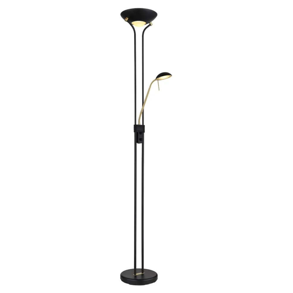 Globo Gulvlamper > Leonas gulvlampe, messing/sort