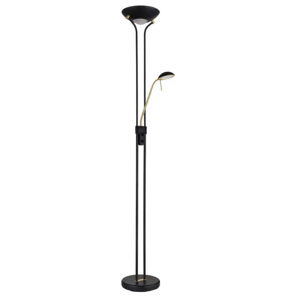 Globo Gulvlamper > Leonas gulvlampe, messing/sort