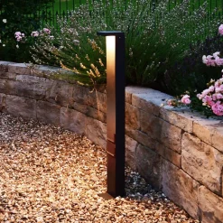 Gadebelysning ^ Deko-Light Lerna LED-gadelampe, højde 100 cm, CCT, grå, stikkontakter