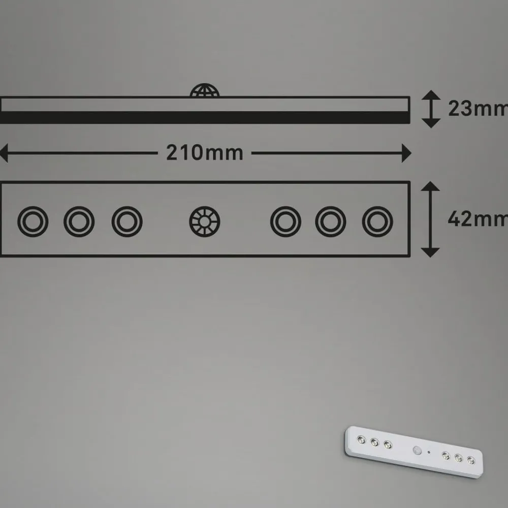 Briloner Underskabsbelysning > Lero Indoor LED-underskabslampe, sensor, batteri