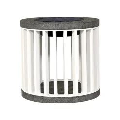 Les Jardins Solcellelamper > LED-solcellebordlampe Halo, hvid, aluminium/granit