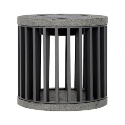 Les Jardins Solcellelamper > LED-solcellebordlampe Halo, grå, aluminium/granit