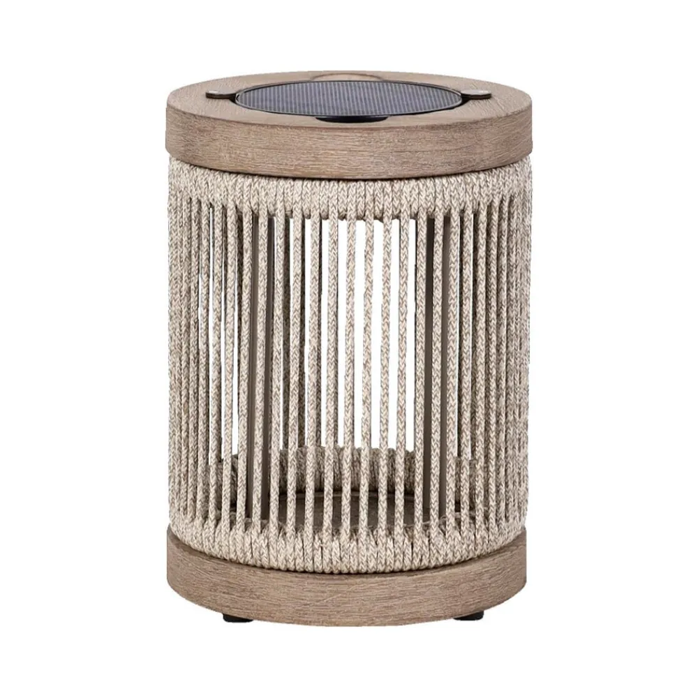 Les Jardins Solcellelamper > LED-solcellebordlampe Rop&Strip, grå/beige