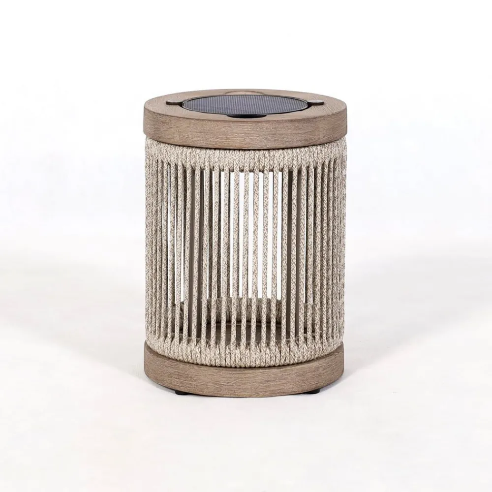 Les Jardins Solcellelamper > LED-solcellebordlampe Rop&Strip, grå/beige