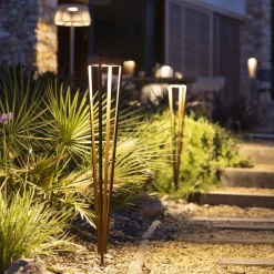 Les Jardins Solcellelamper|Udendørs Spot > LED-solcellelampe Tinka, corten, 90 cm, jordspyd