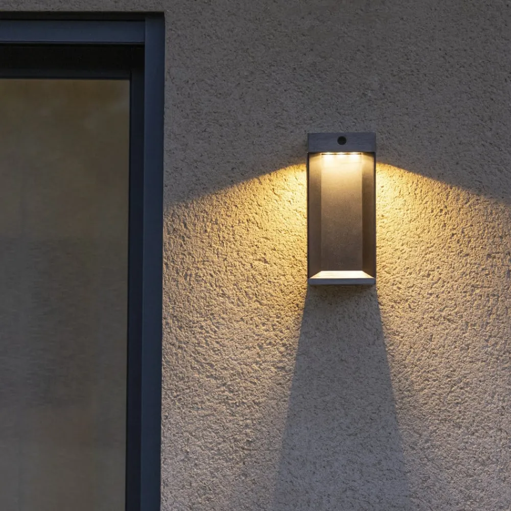 Les Jardins Solcelle Lampe Med Sensor|Væglampe Med Sensor > LED-solcellelampe Teckalu, grå/sort