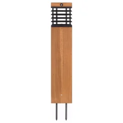 Solcelle Lampe Med Sensor|Solcellelamper ^ Les Jardins LED-solcellelampe Tekura, teak/grå, 75 cm